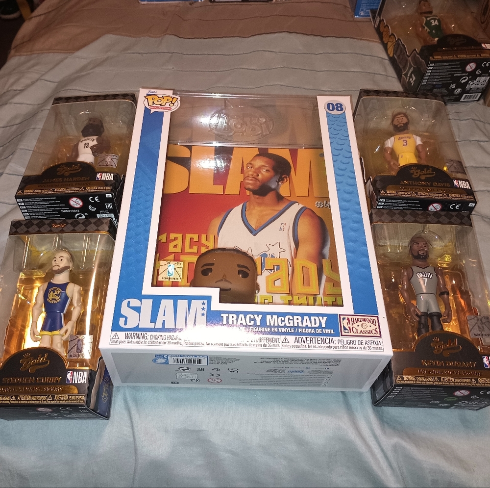 NBA Funko Pops Tracy Mcgrady, Stephen Curry, Anthony Davis,James Harden $ Durant